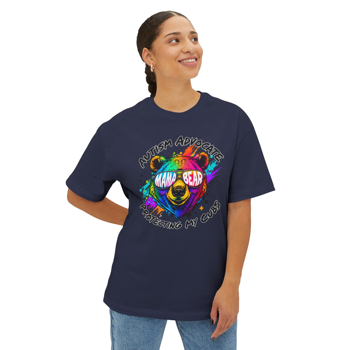 Autism Advocate Mama Bear Tee — Protecting My Cubs Rainbow Shirt