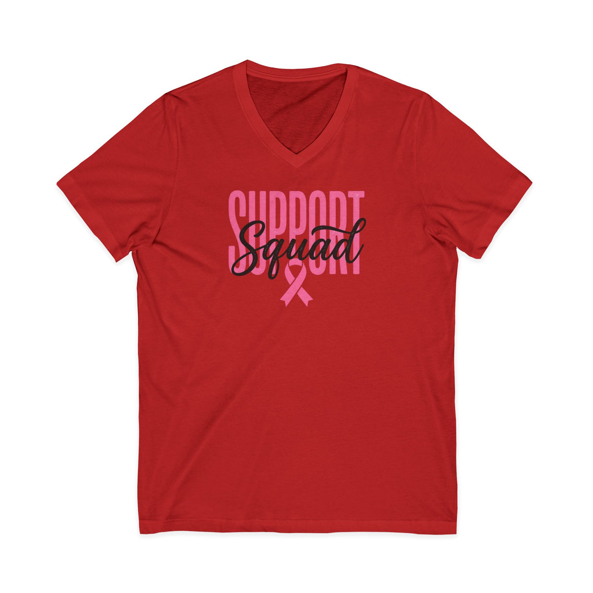 "Support Squad" V-Neck Tee — Breast Cancer Awareness