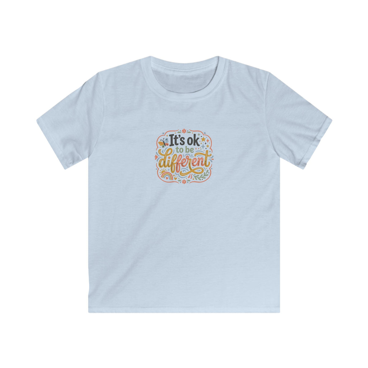 Kids T‑Shirt — “It’s OK to Be Different” Positive Message Tee