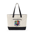 Autism Advocate Canvas Tote Bag – Colorful Heart Puzzle Design