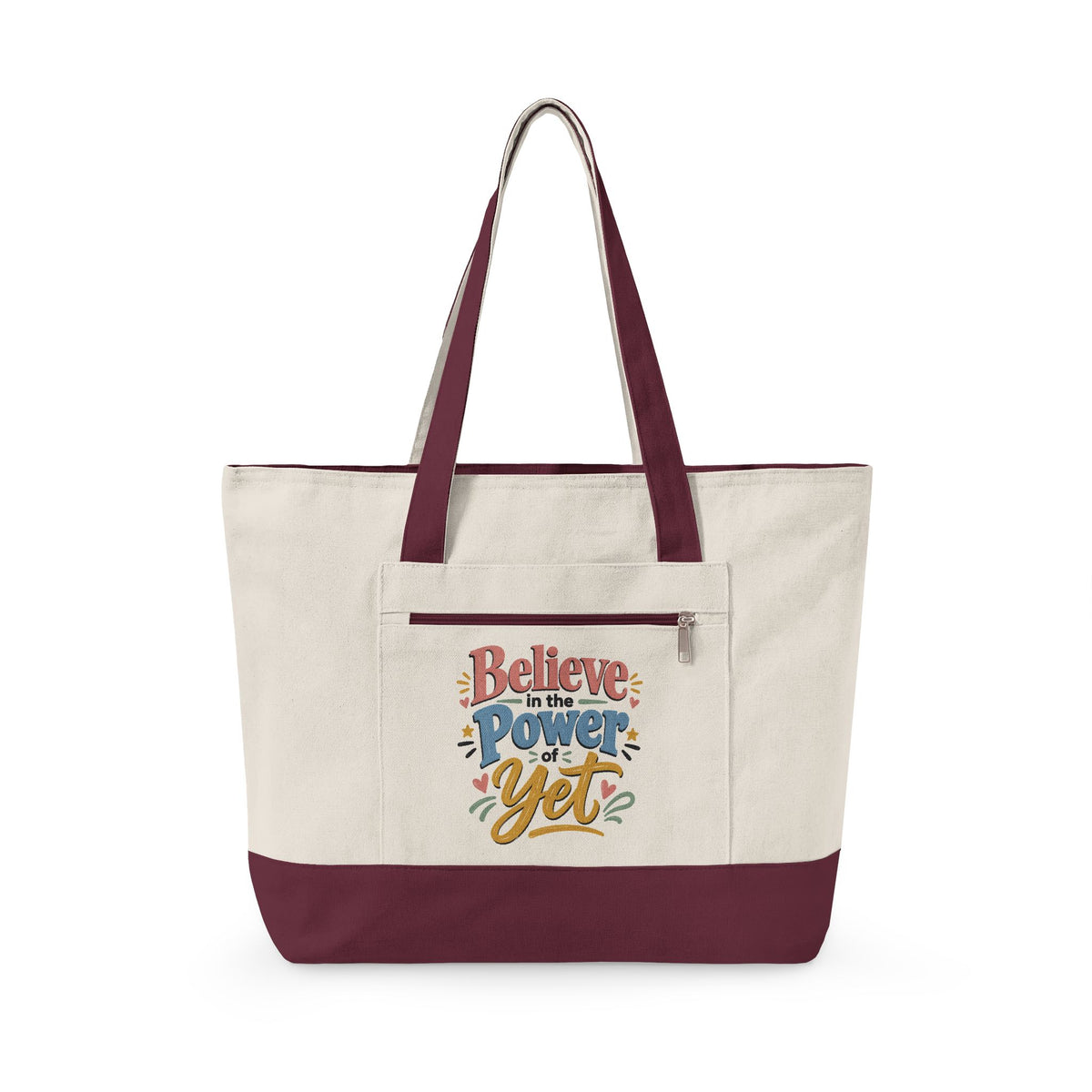 "Believe in the Power of Yet" Canvas Tote Bag