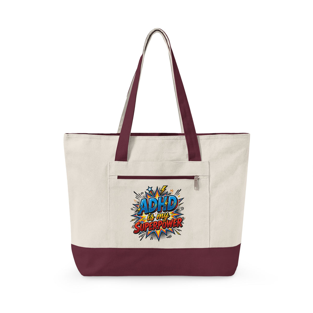 "ADHD is My Superpower" Canvas Tote Bag