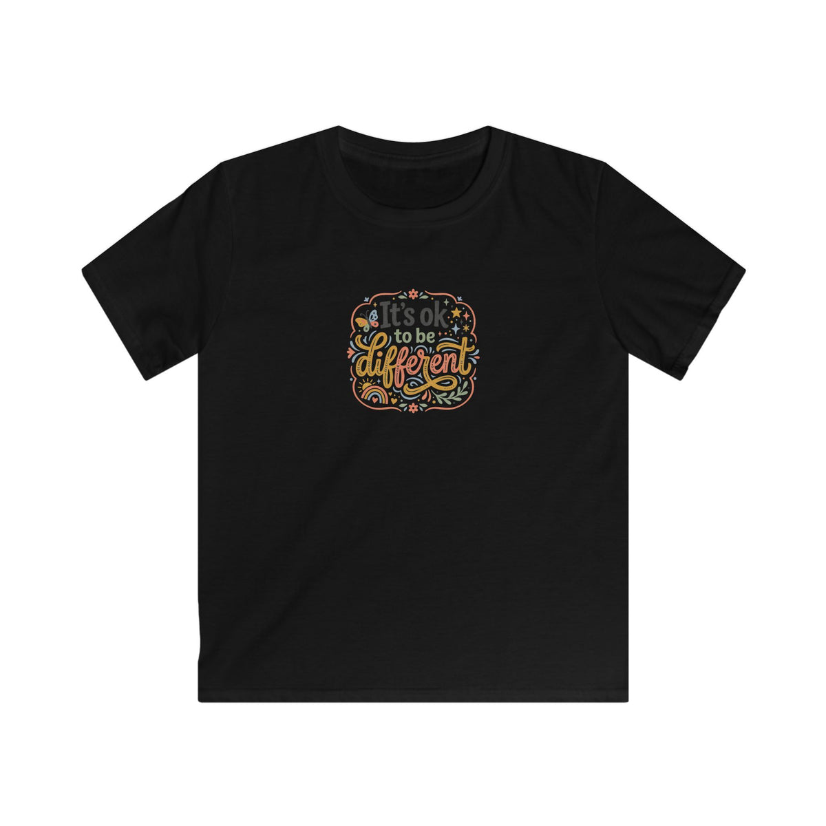 Kids T‑Shirt — “It’s OK to Be Different” Positive Message Tee
