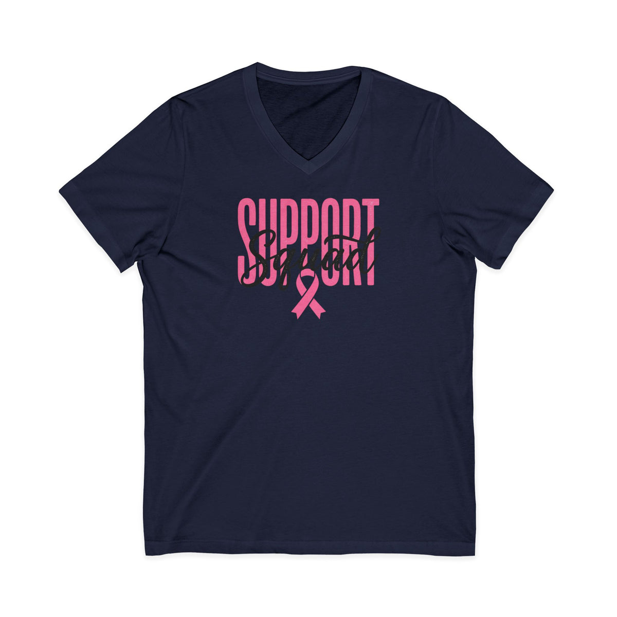 "Support Squad" V-Neck Tee — Breast Cancer Awareness