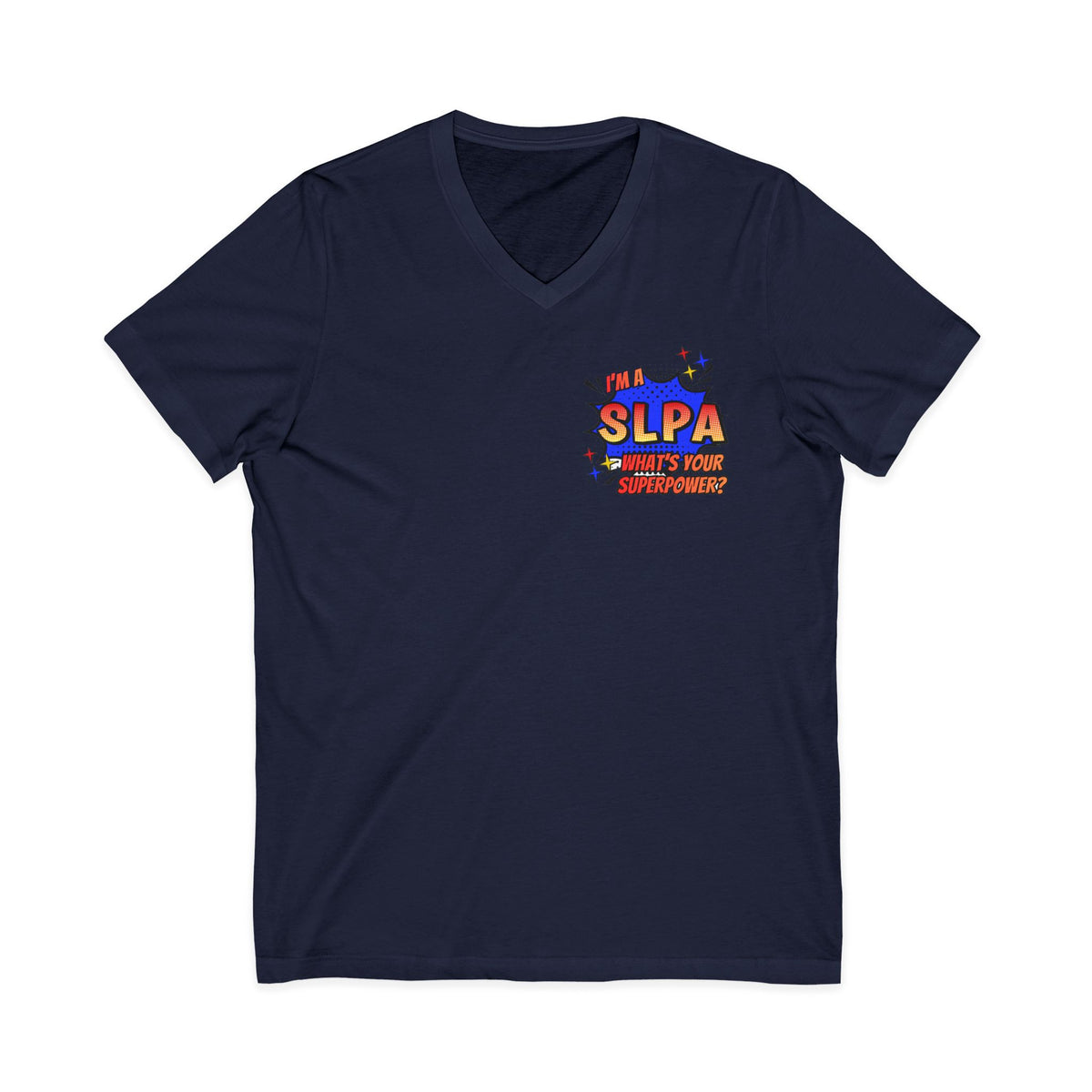 "SLPA Superhero" Adult V-Neck T-shirt
