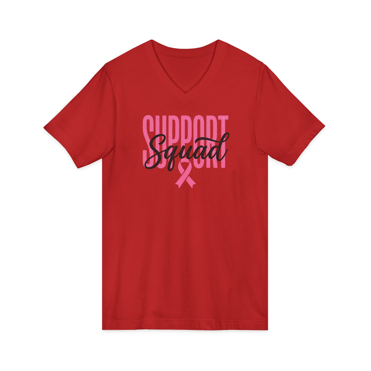 "Support Squad" V-Neck Tee — Breast Cancer Awareness