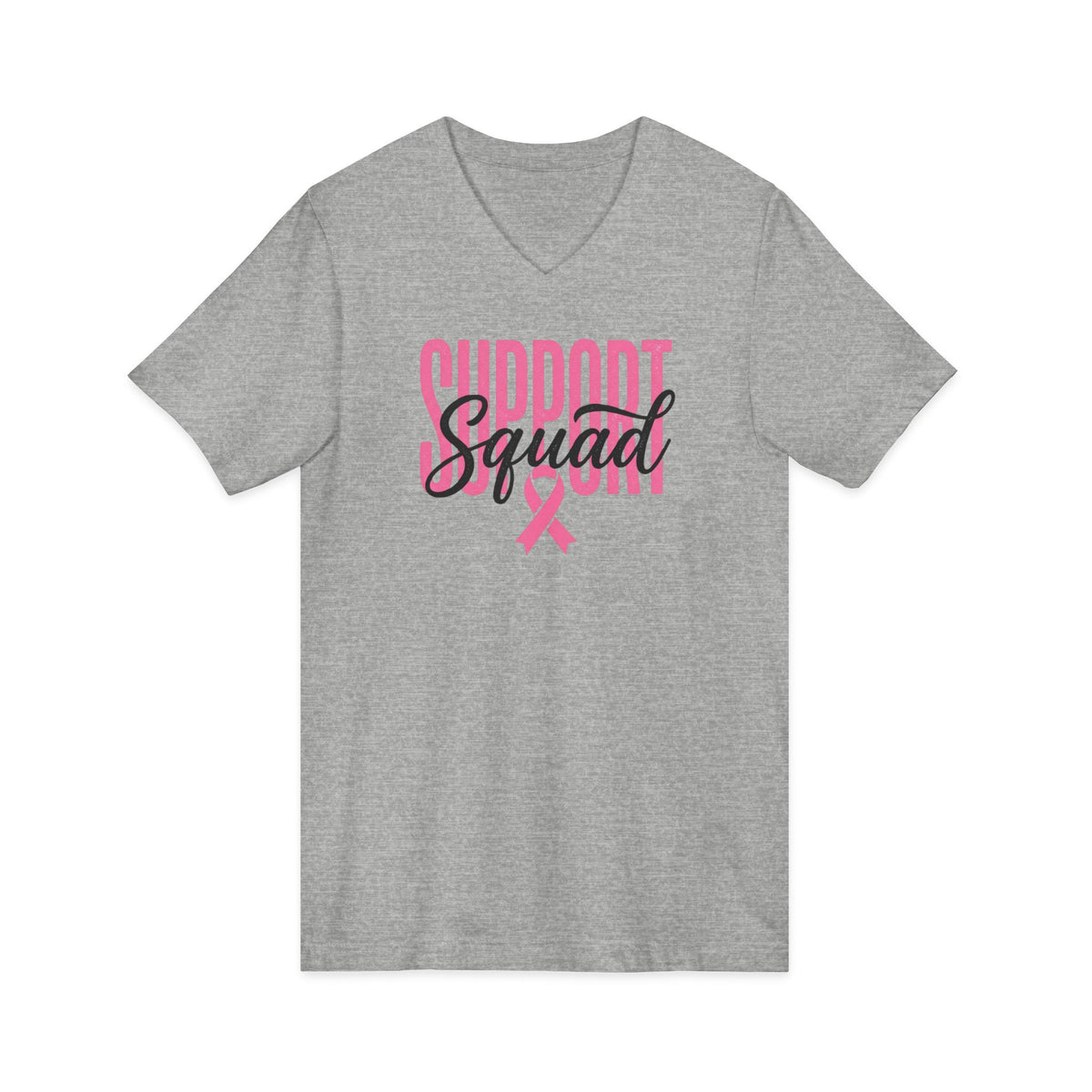 "Support Squad" V-Neck Tee — Breast Cancer Awareness