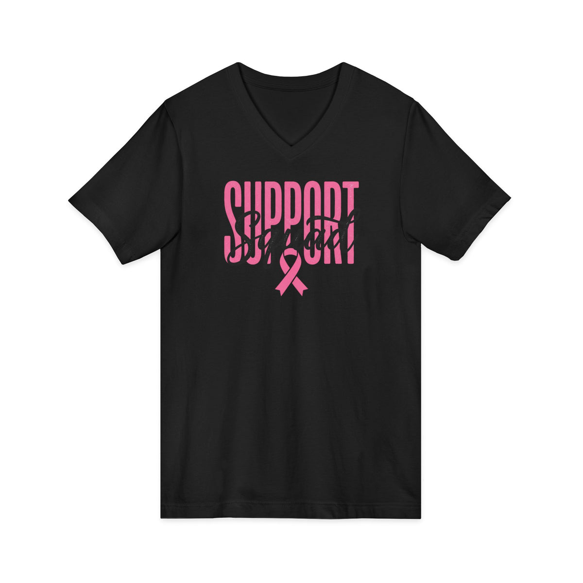 "Support Squad" V-Neck Tee — Breast Cancer Awareness