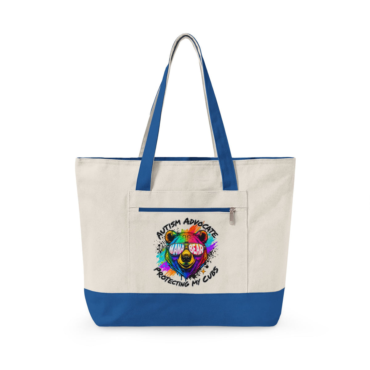 Autism Advocate Canvas Tote Bag – Colorful Heart Puzzle Design