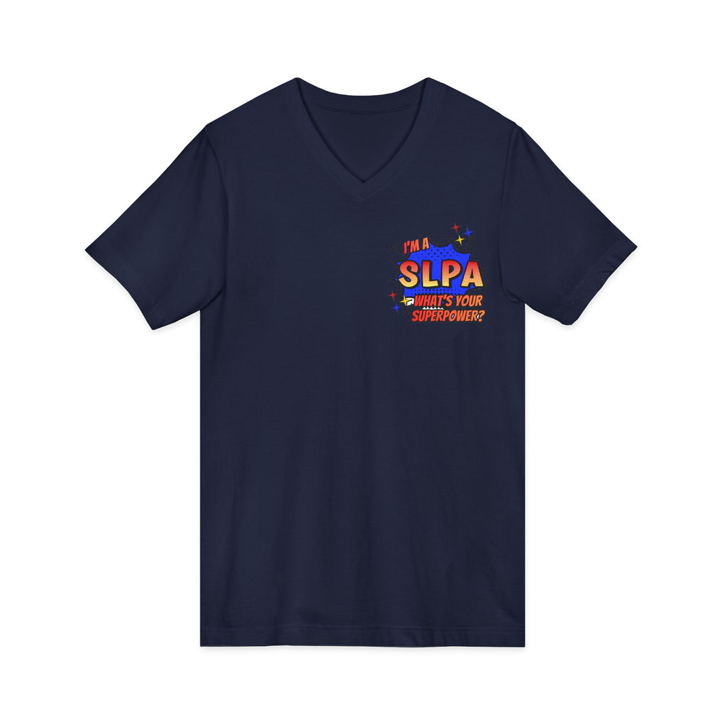 "SLPA Superhero" Adult V-Neck T-shirt