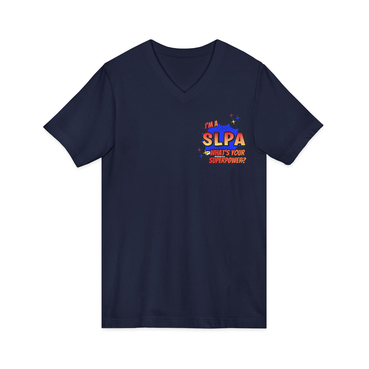 "SLPA Superhero" Adult V-Neck T-shirt