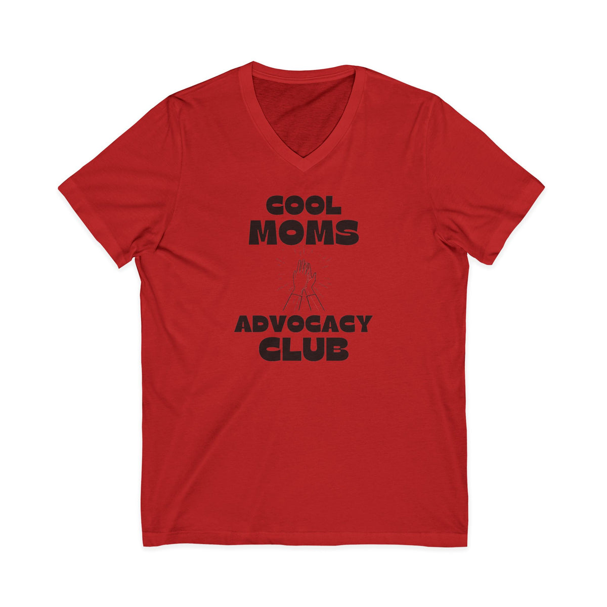 "Cool Moms Advocacy Club" Adult V-Neck Tee