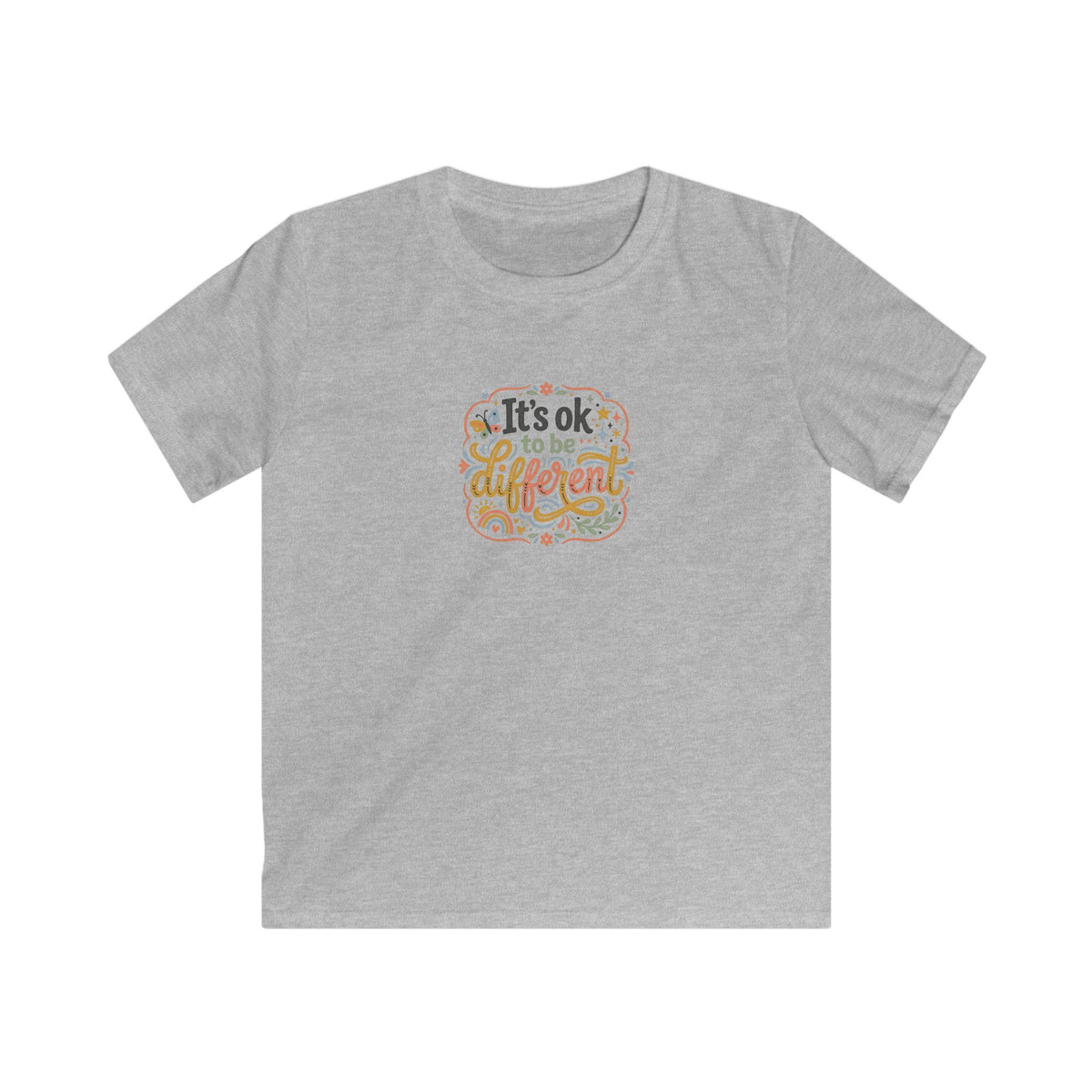 Kids T‑Shirt — “It’s OK to Be Different” Positive Message Tee