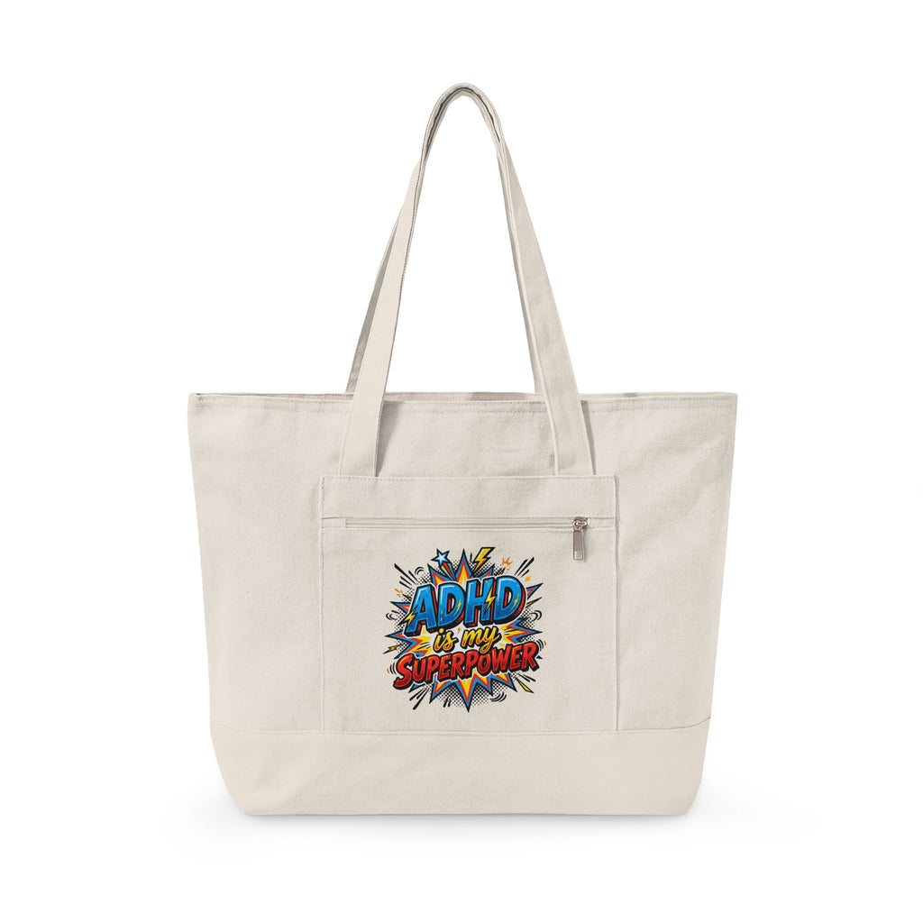 "ADHD is My Superpower" Canvas Tote Bag