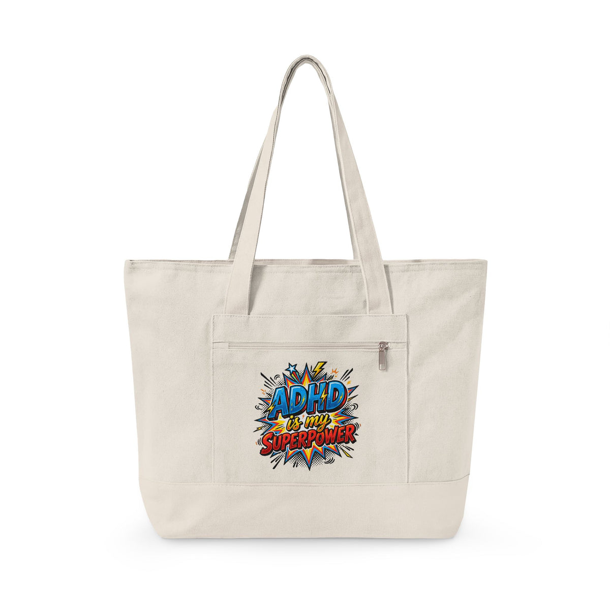 "ADHD is My Superpower" Canvas Tote Bag