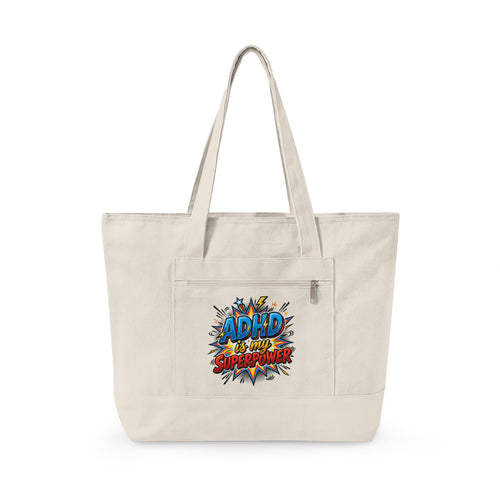 "ADHD is My Superpower" Canvas Tote Bag