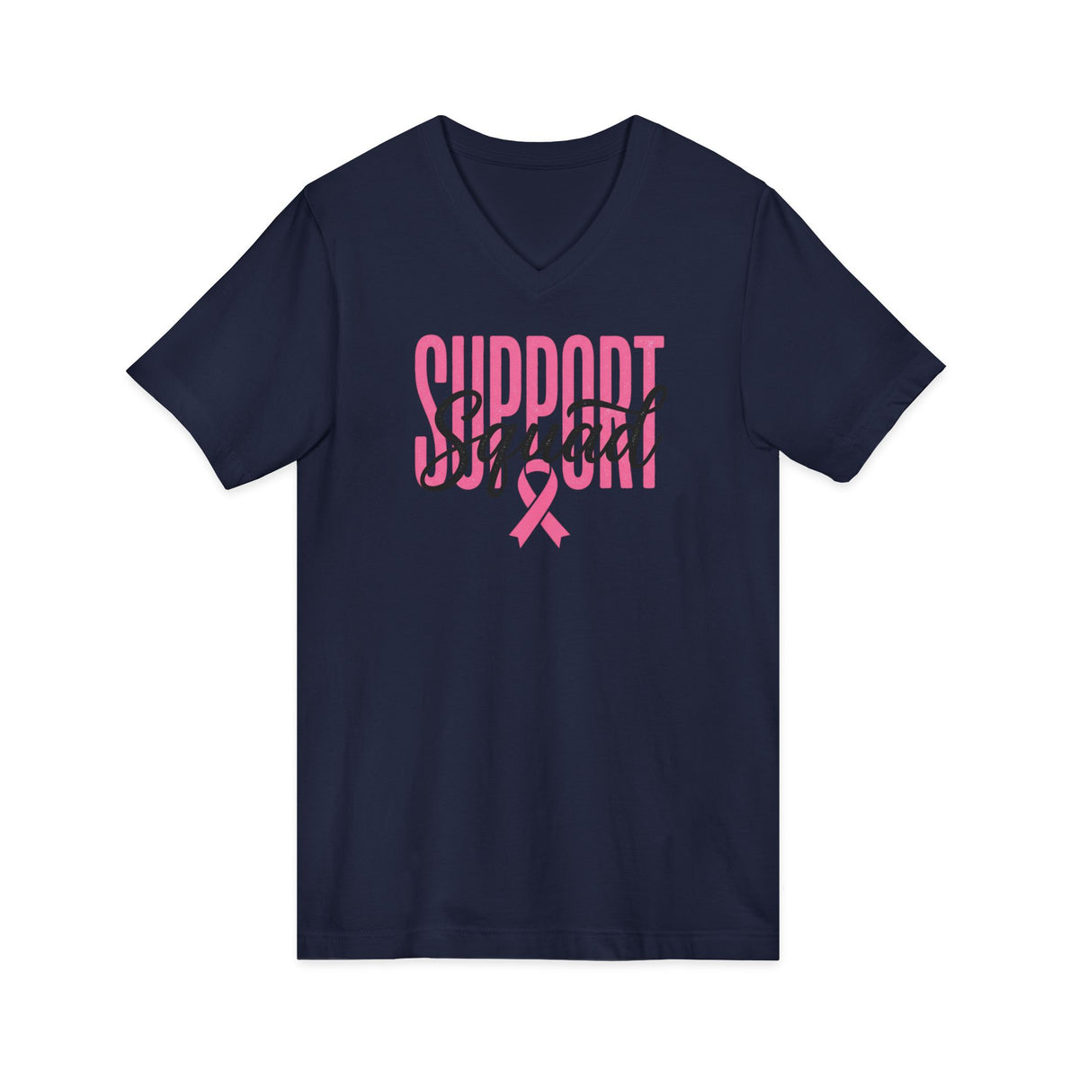 "Support Squad" V-Neck Tee — Breast Cancer Awareness