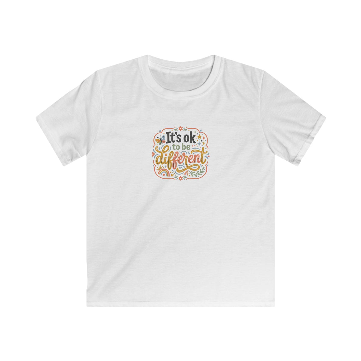 Kids T‑Shirt — “It’s OK to Be Different” Positive Message Tee