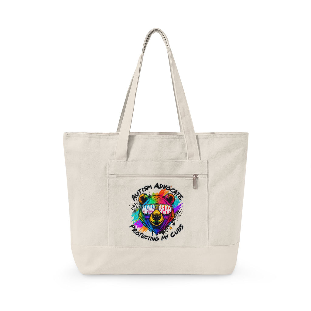 Autism Advocate Canvas Tote Bag – Colorful Heart Puzzle Design
