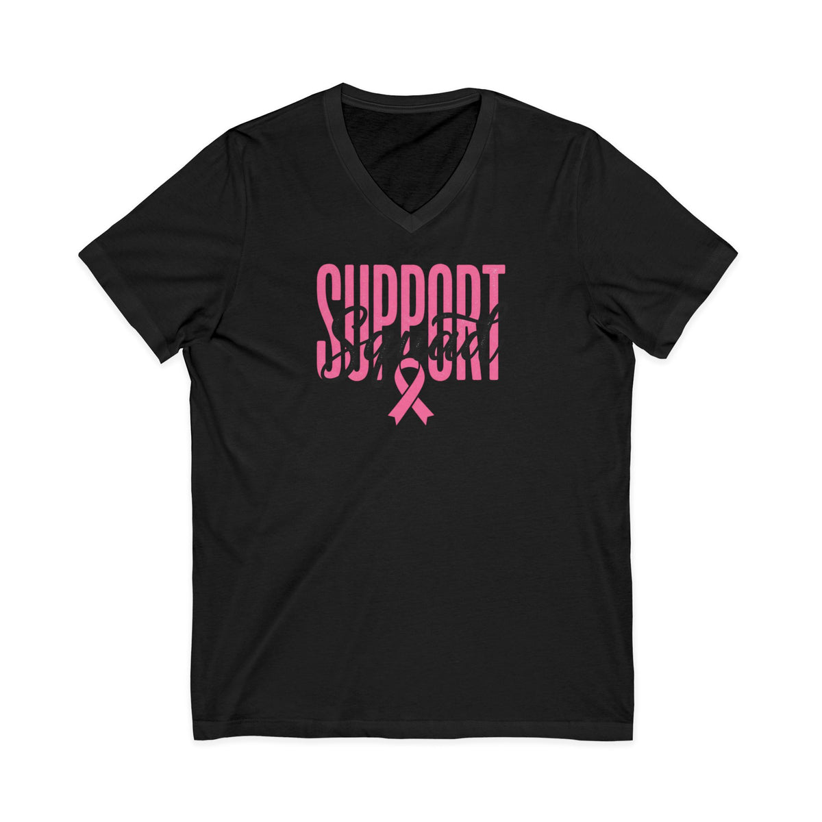 "Support Squad" V-Neck Tee — Breast Cancer Awareness