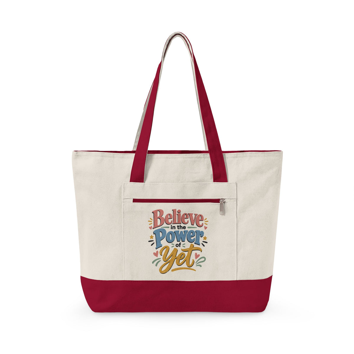 "Believe in the Power of Yet" Canvas Tote Bag