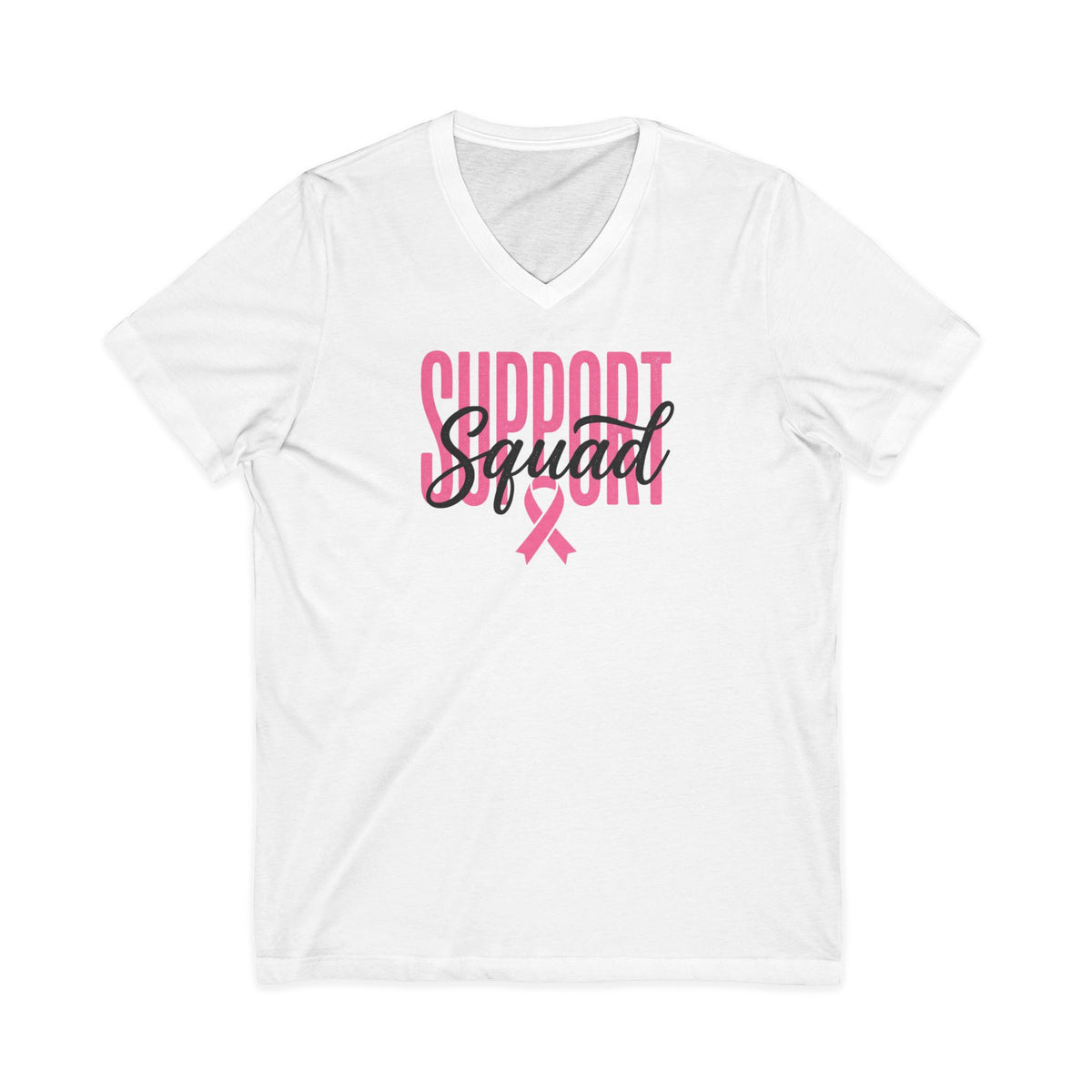 "Support Squad" V-Neck Tee — Breast Cancer Awareness