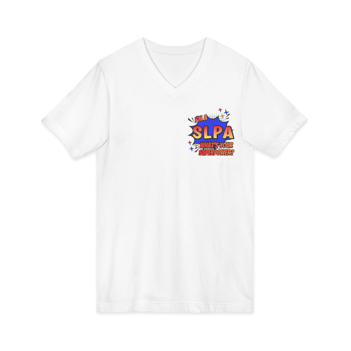 "SLPA Superhero" Adult V-Neck T-shirt