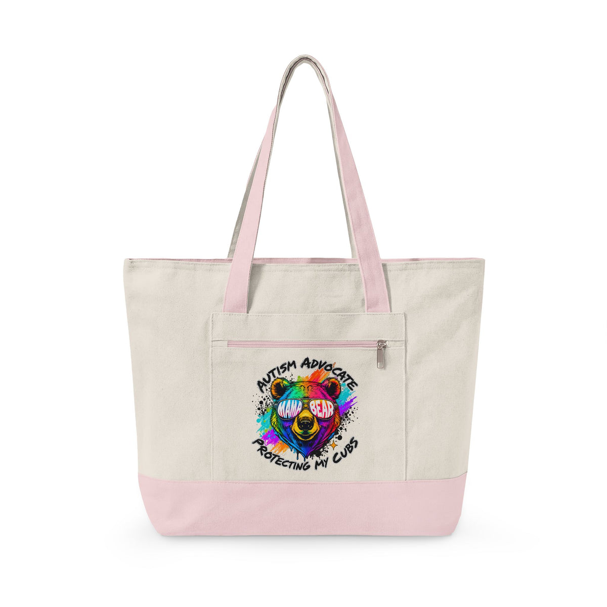 Autism Advocate Canvas Tote Bag – Colorful Heart Puzzle Design