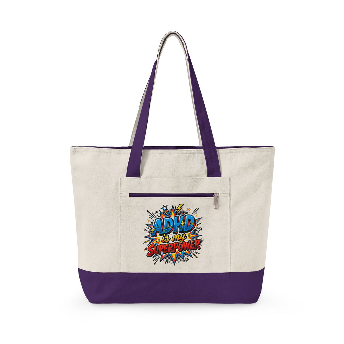 "ADHD is My Superpower" Canvas Tote Bag