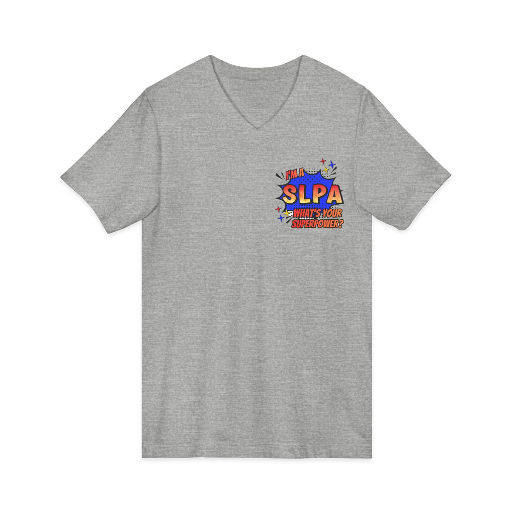 "SLPA Superhero" Adult V-Neck T-shirt