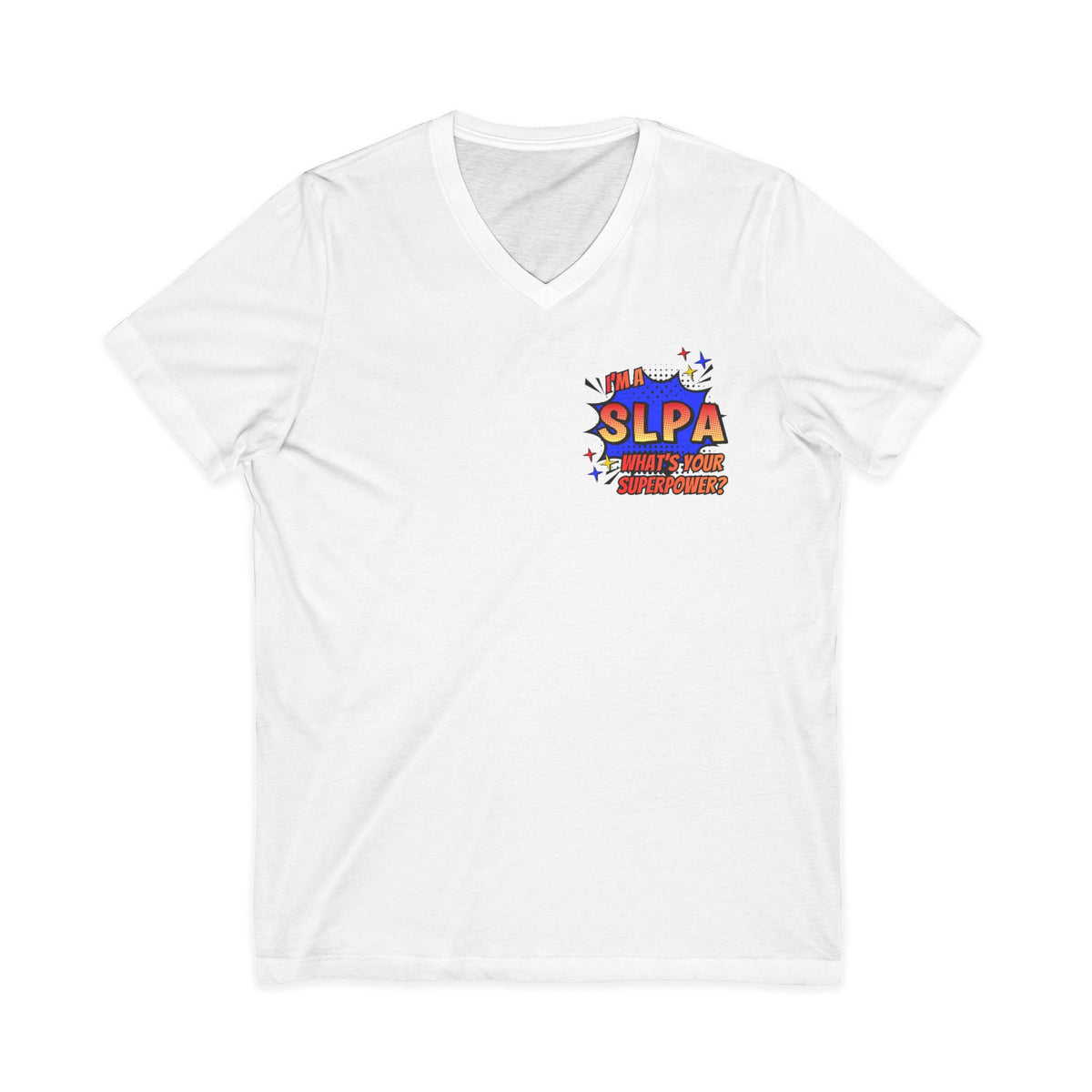 "SLPA Superhero" Adult V-Neck T-shirt