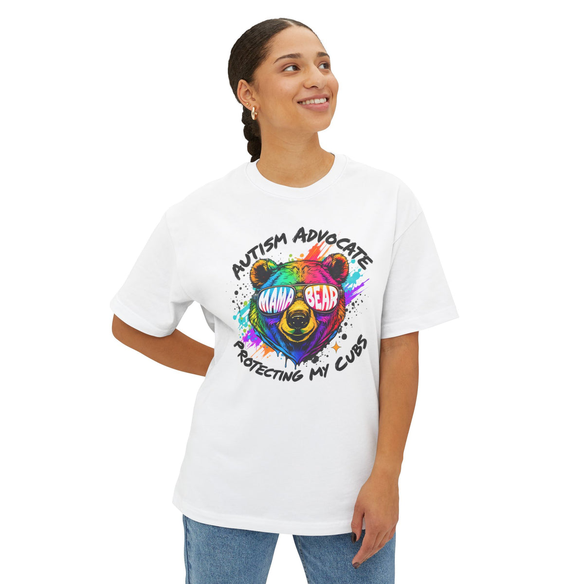 Autism Advocate Mama Bear Tee — Protecting My Cubs Rainbow Shirt