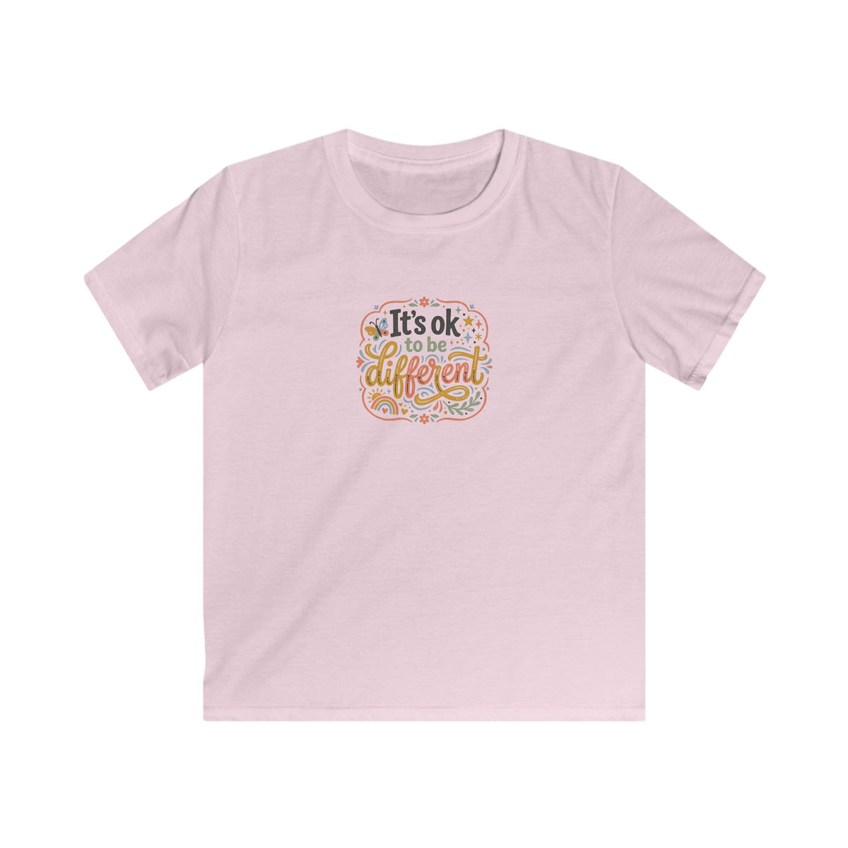 Kids T‑Shirt — “It’s OK to Be Different” Positive Message Tee