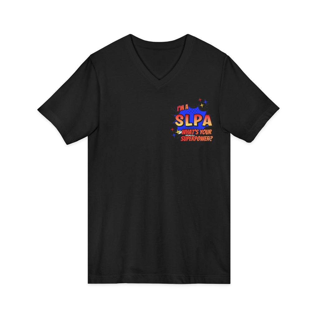 "SLPA Superhero" Adult V-Neck T-shirt