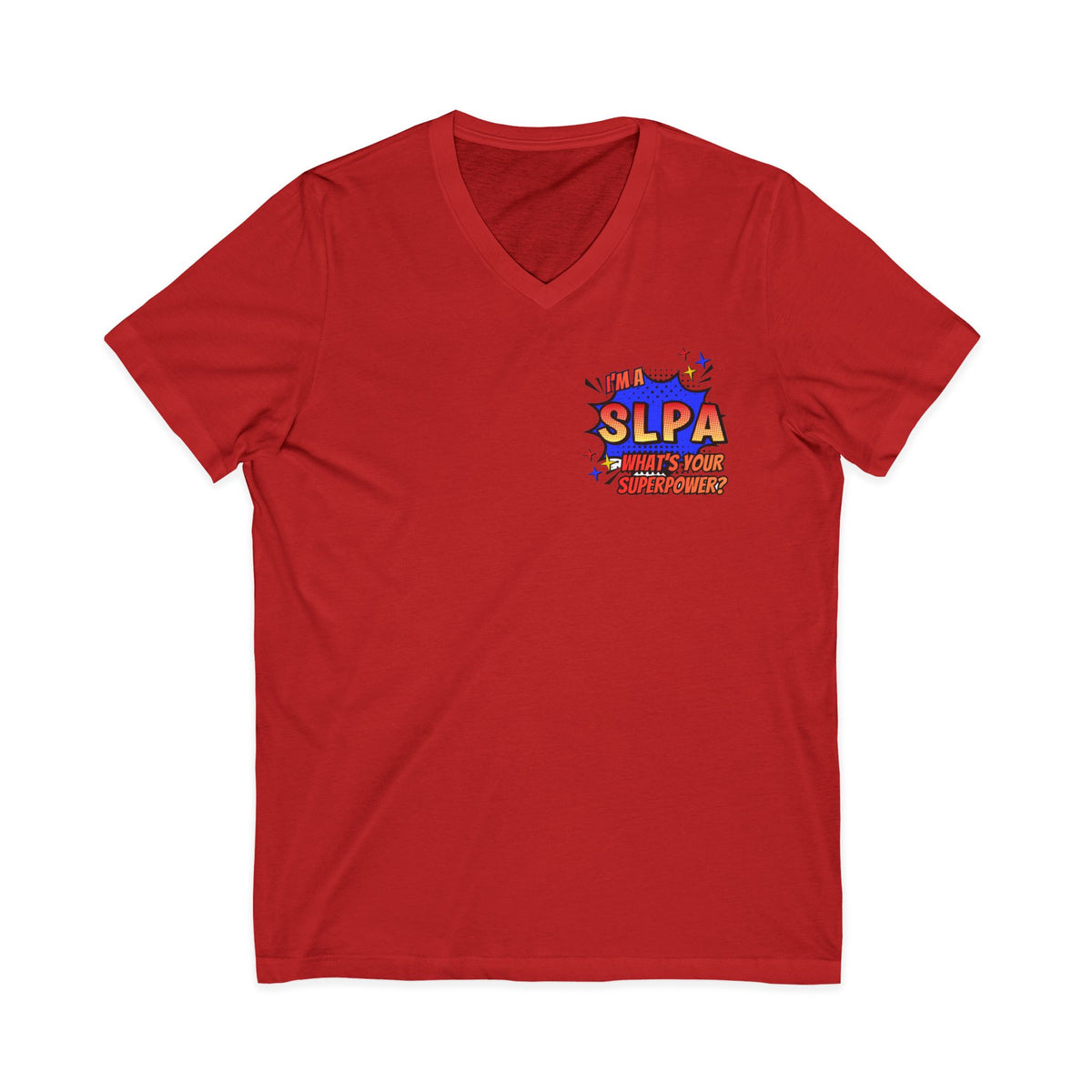"SLPA Superhero" Adult V-Neck T-shirt