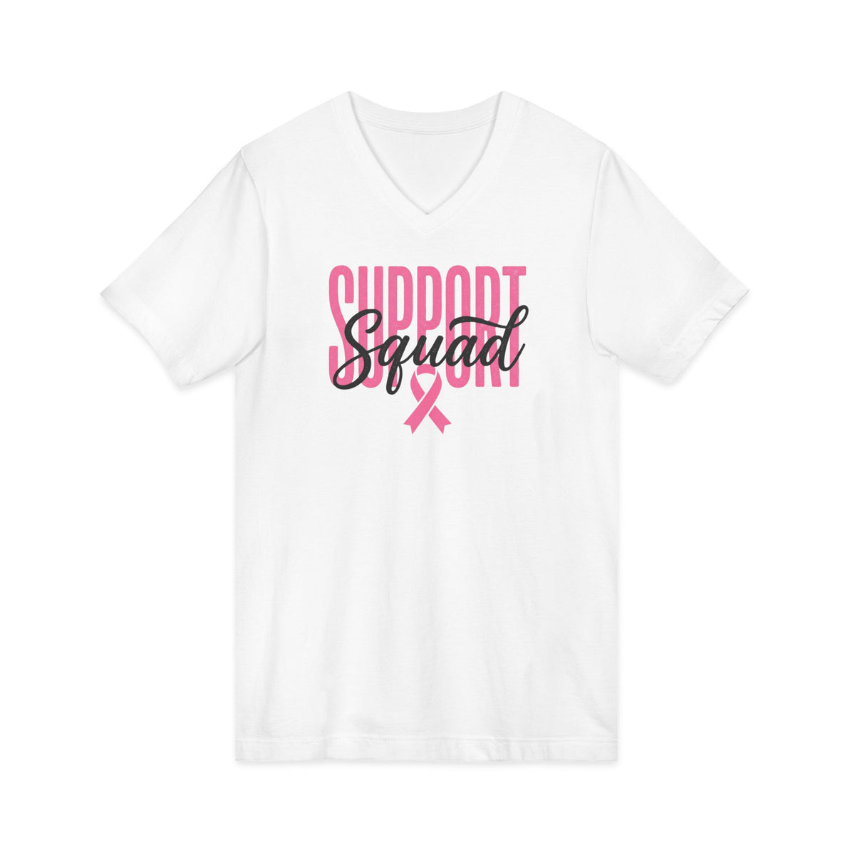 "Support Squad" V-Neck Tee — Breast Cancer Awareness